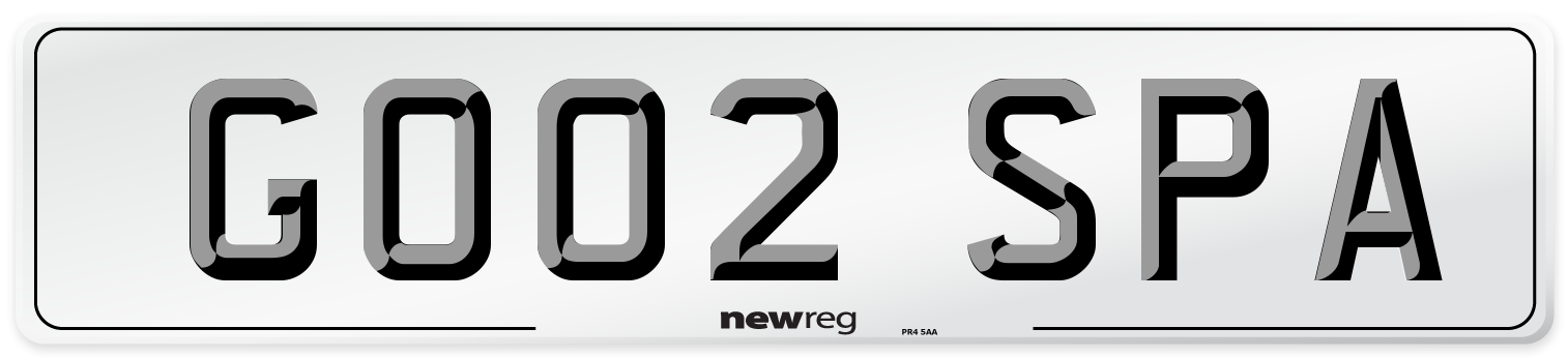 GO02 SPA Number Plate from New Reg